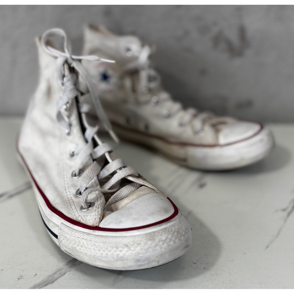 Converse Chuck Taylor All Star High Top Mens 6 Womens 8 White Good M7650 Sneaker